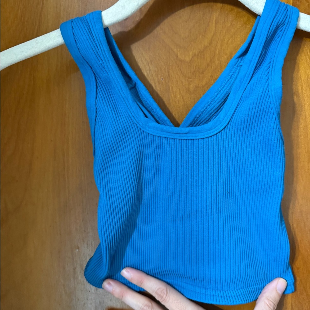 FP Movement by Free People Vibrant Blue Ribbed Sports Bra